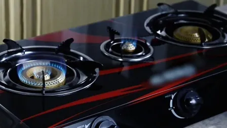 工場格安価格ハニカムバーナー強化ガラステーブルトップ 3 バーナーガスストーブガス炊飯器